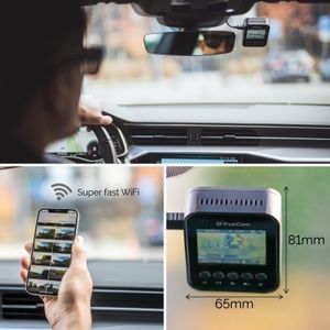 TrueCam H25 Dashcam met GPS Kijkhoek horizontaal (max.): 50 ° Gegevensweergave in video, G-sensor, WDR, Videoloop, Automatische start, GPS met radarherkenning,