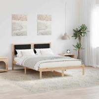 Bedframe met Gevoerd Hoofdgedeelte Zwart 135 x 190 cm