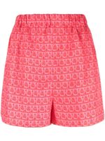 Ferragamo short en soie à imprimé Gancini - Rose