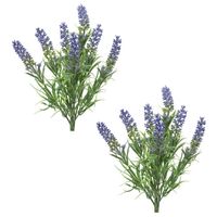 2x stuks lavandula/lavendel kunstplant 34 cm bosje