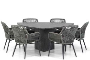 Lifestyle Advance/Graniet 170 cm triangel dining tuinset 7-delig