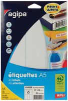 Agipa witte etiketten Print & Write ft 97 x 46 mm (b x h), 96 stuks, 6 per blad - thumbnail