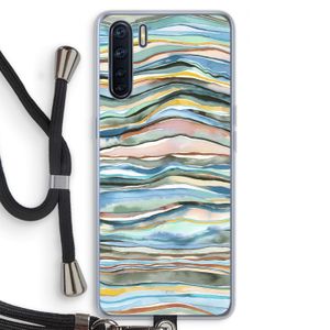 Watercolor Agate: Oppo A91 Transparant Hoesje met koord