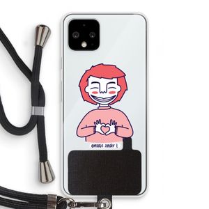 Hartje: Pixel 4 Transparant Hoesje met koord