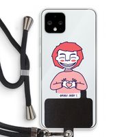 Hartje: Pixel 4 Transparant Hoesje met koord