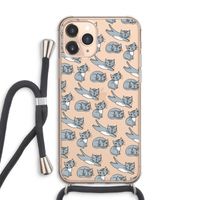 Poezen: iPhone 11 Pro Max Transparant Hoesje met koord Poezen: iPhone 11 Pro Max Transparant Hoesje met koord
