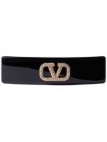 Valentino Garavani barrette VLogo Signature ornée de cristaux - Noir - thumbnail