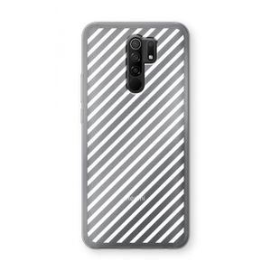 Strepen zwart-wit: Xiaomi Redmi 9 Transparant Hoesje