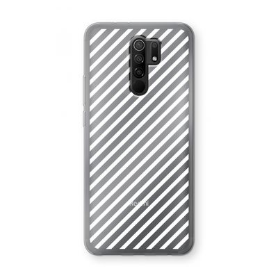 Strepen zwart-wit: Xiaomi Redmi 9 Transparant Hoesje