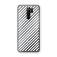Strepen zwart-wit: Xiaomi Redmi 9 Transparant Hoesje