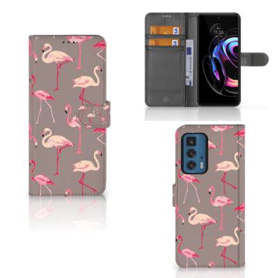 Motorola Edge 20 Pro | Telefoonhoesje | Met pasjeshouder | Flamingo