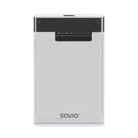 Savio 2,5" externe HDD/SSD-behuizing, USB 3.0, transparant, AK-66