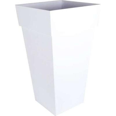 EDA Bloempot XXL Toscane - Vierkant - 43,3 x 43,3 x H 80 cm - 98 L - Wit