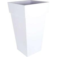 EDA Bloempot XXL Toscane - Vierkant - 43,3 x 43,3 x H 80 cm - 98 L - Wit