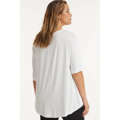 Mat Fashion top met printopdruk wit/zwart Mat Fashion top met printopdruk wit/zwart