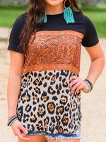 Casual Bemanning Nek Verschuiving t-shirt - thumbnail