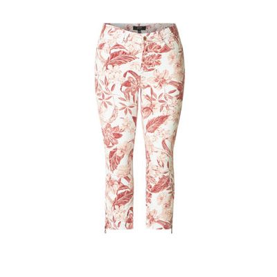 Yest skinny capri Inayah met all over print wit/rood Yest skinny capri Inayah met all over print wit/rood