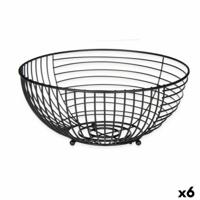 Fruitschaal Zwart Metaal 28 x 12 x 28 cm (6 Stuks) Fruitschaal Zwart Metaal 28 x 12 x 28 cm (6 Stuks)