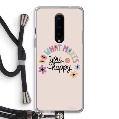 Happy days: OnePlus 8 Transparant Hoesje met koord
