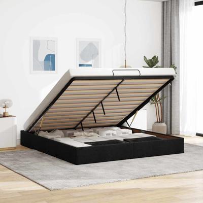 Bedframe zonder matras 200x200 cm stof zwart