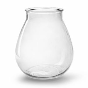 Bloemenvaas druppel vorm type - helder/transparant glas - H22 x D20 cm - Vazen