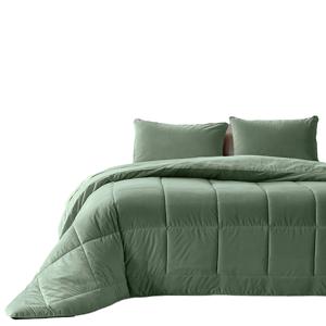 Zavelo Easy All-in-one Dekbed zonder Overtrek Velvet Groen - Met Kussenslopen-2-persoons (200x200 cm)