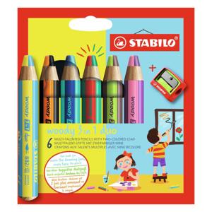 STABILO woody 3in1 duo met puntenslijper, 7dlg.