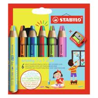 STABILO woody 3in1 duo met puntenslijper, 7dlg.