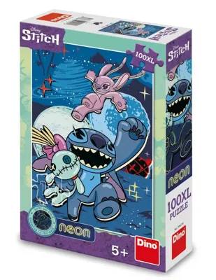 DinoToys Dino puzzel van disney&apos;s stitch neon - 100 xl stukjes