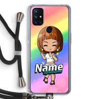 Chibi Maker vrouw: OnePlus Nord N10 5G Transparant Hoesje met koord