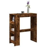 Bartafel met rekken 90x40x103,5 cm bewerkt hout gerookt eiken Bartafel met rekken 90x40x103,5 cm bewerkt hout gerookt eiken