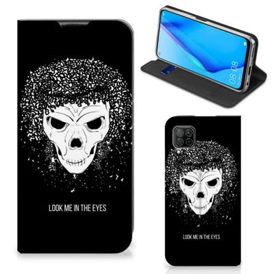 Mobiel BookCase Huawei P40 Lite Skull Hair Mobiel BookCase Huawei P40 Lite Skull Hair
