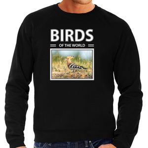 Hop vogels sweater / trui met dieren foto birds of the world zwart voor heren