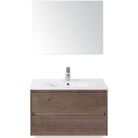 Dante Badmeubelset 80 cm - Tabacco - Keramische Wastafel Wit Enjoy met Spiegel
