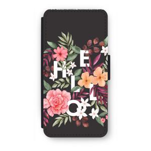 Hello in flowers: iPhone 8 Flip Hoesje