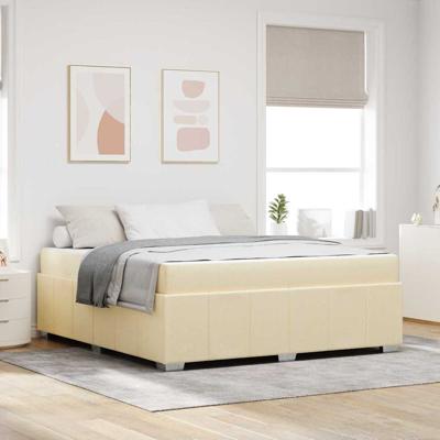Bedframe met matras Crème 180 x 200 cm Stof