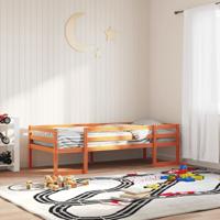 Kinderbedframe massief grenenhout wasbruin 90x190 cm