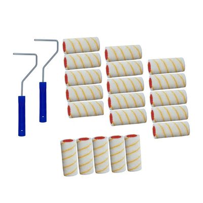 20x verfrollers / vachtrollers incl 2 rollerbeugels 10 cm