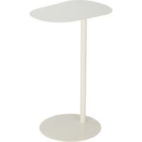Bijzettafeltje Bolzano - wit - D35 x H53 cm - metaal - plantenpot verhoger - koffie en lampjes taf