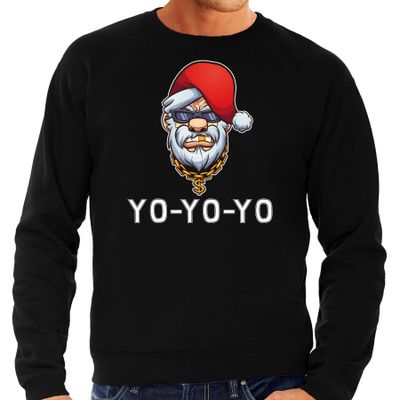 Gangster / rapper Santa foute Kersttrui / outfit zwart voor heren Gangster / rapper Santa foute Kersttrui / outfit zwart voor heren