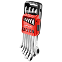 Facom anti-slip ringsteekratelsleutelset in houder