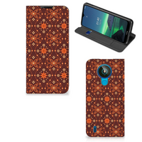 Nokia 1.4 Hoesje met Magneet Batik Brown