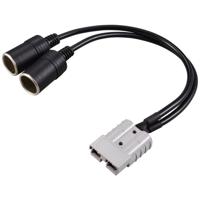 Hoogstroom-batterijstekker naar 2 x sigarettenaanstekerbus voor de auto TC-12195700 Zwart TRU COMPONENTS Inhoud: 1 stuk(s)