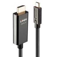 LINDY 43315 USB-C-displaykabel Aansluitkabel USB-C stekker, HDMI-A-stekker 5.00 m Zwart 4K UHD