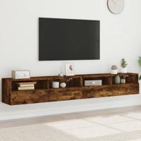 Tv-wandmeubels 2 st 100x30x30 cm bewerkt hout gerookt eiken