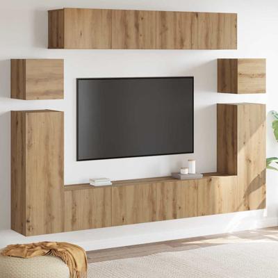 TV-kast 8 pcs Bruin 30.5 x 30 x 90 cm Bewerkt hout