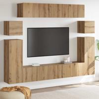 TV-kast 8 pcs Bruin 30.5 x 30 x 90 cm Bewerkt hout