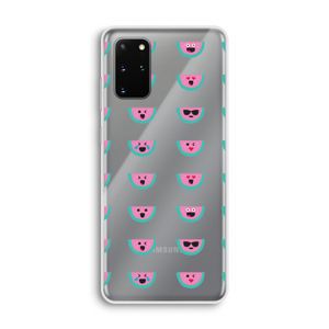 Smiley watermeloenprint: Samsung Galaxy S20 Plus Transparant Hoesje
