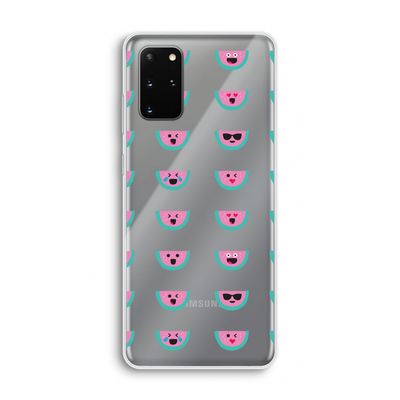 Smiley watermeloenprint: Samsung Galaxy S20 Plus Transparant Hoesje