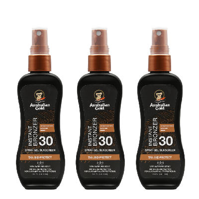 Australian Gold SPF 30 Spray Gel met Bronzer 3x100ml